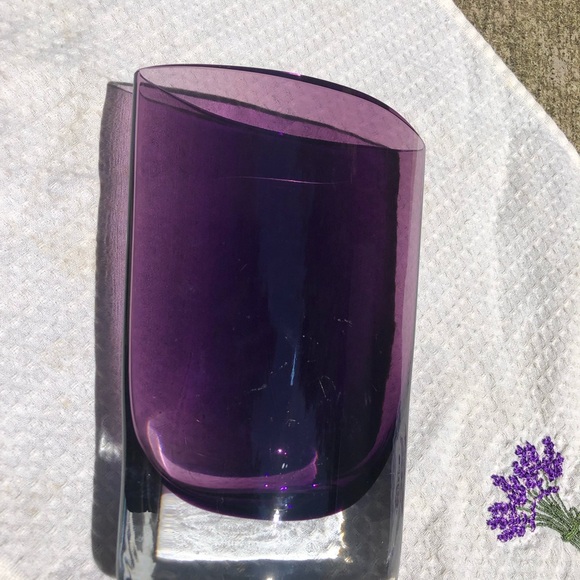 BADASH Hand Cut Crystal Purple “ Samantha” Vase.  Wow - Picture 10 of 10